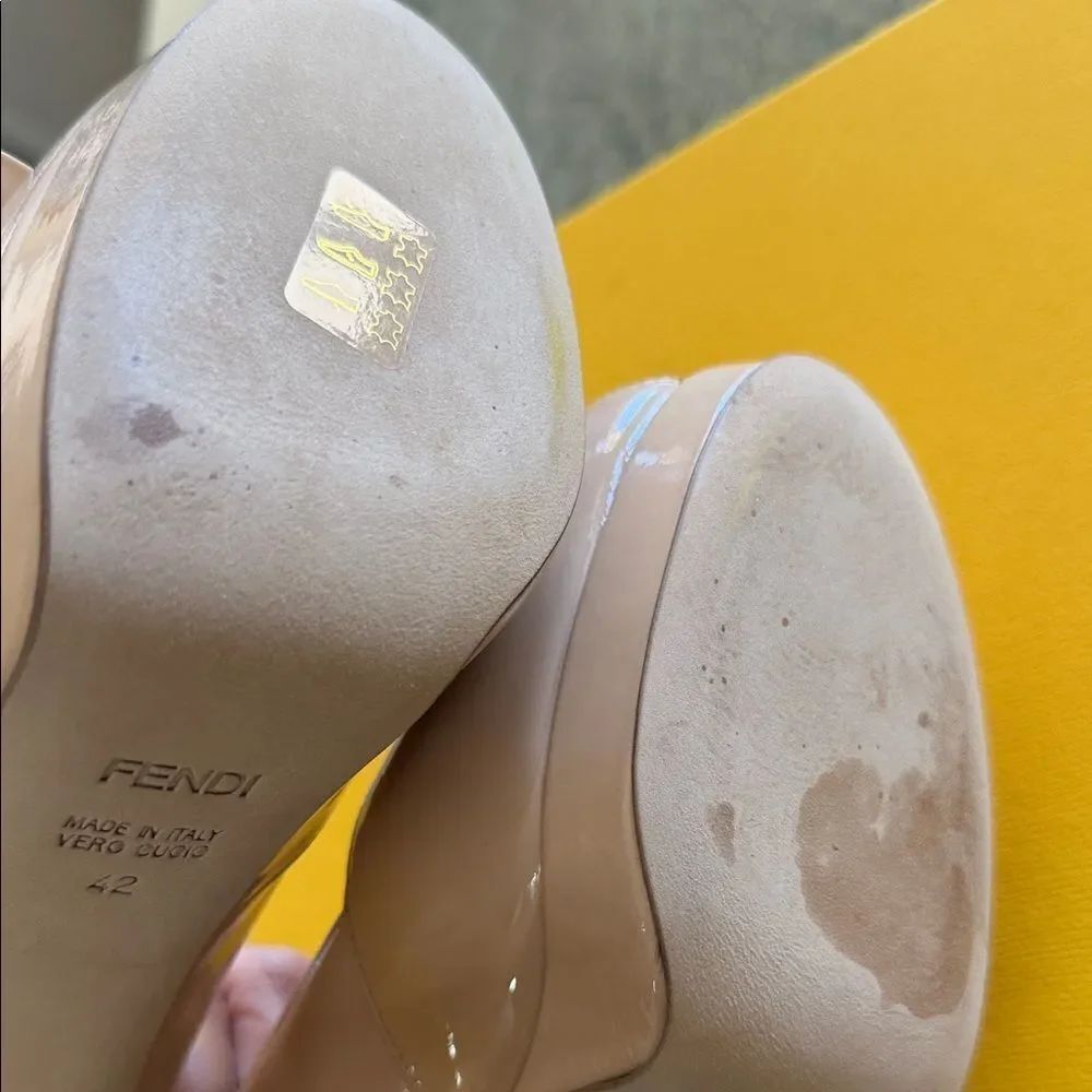 Fendi Women's Blush Peep-Toe Heels - Picture 8 of 8